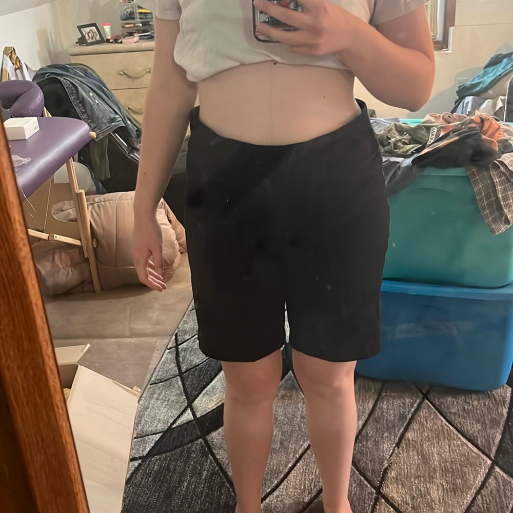 danskin black bermuda workout shorts